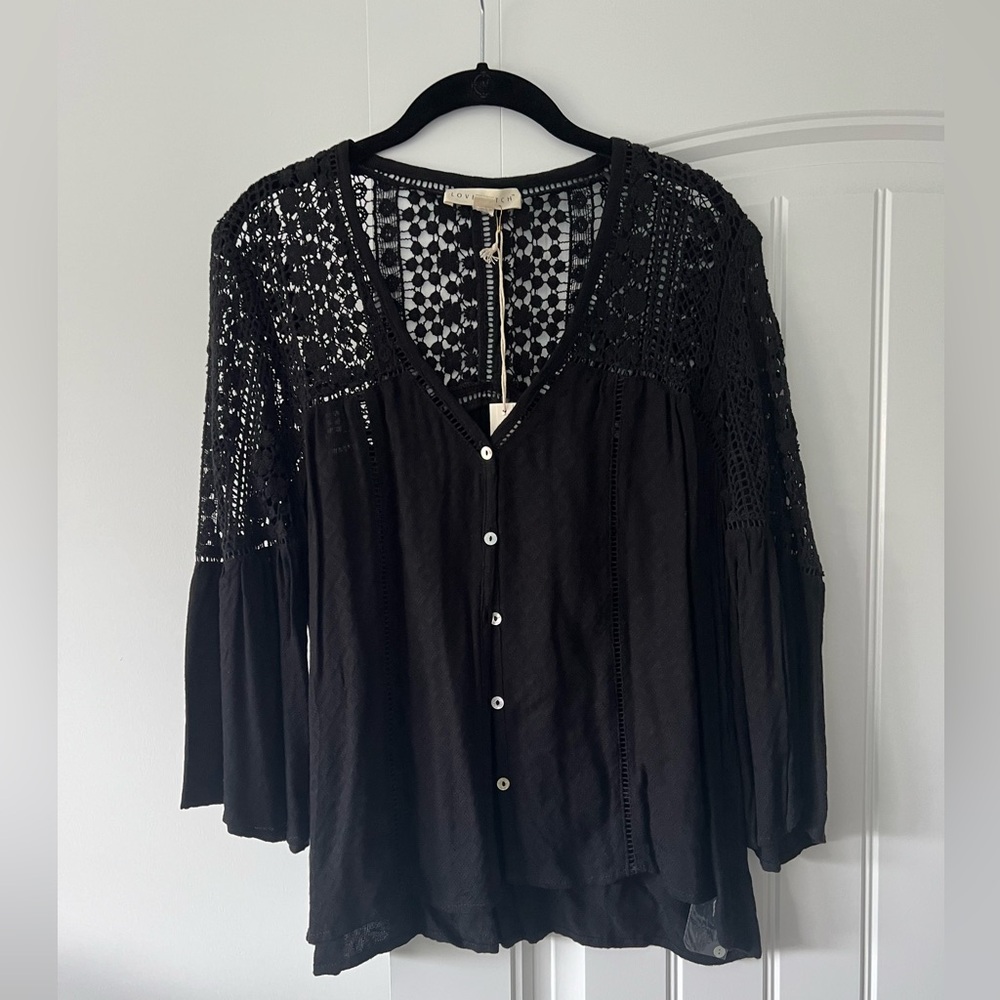 Lovestitch crotchet bell sleeve top